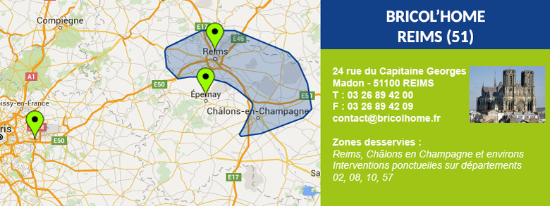 Zone d'intervention climatisation Bricol'Home Reims